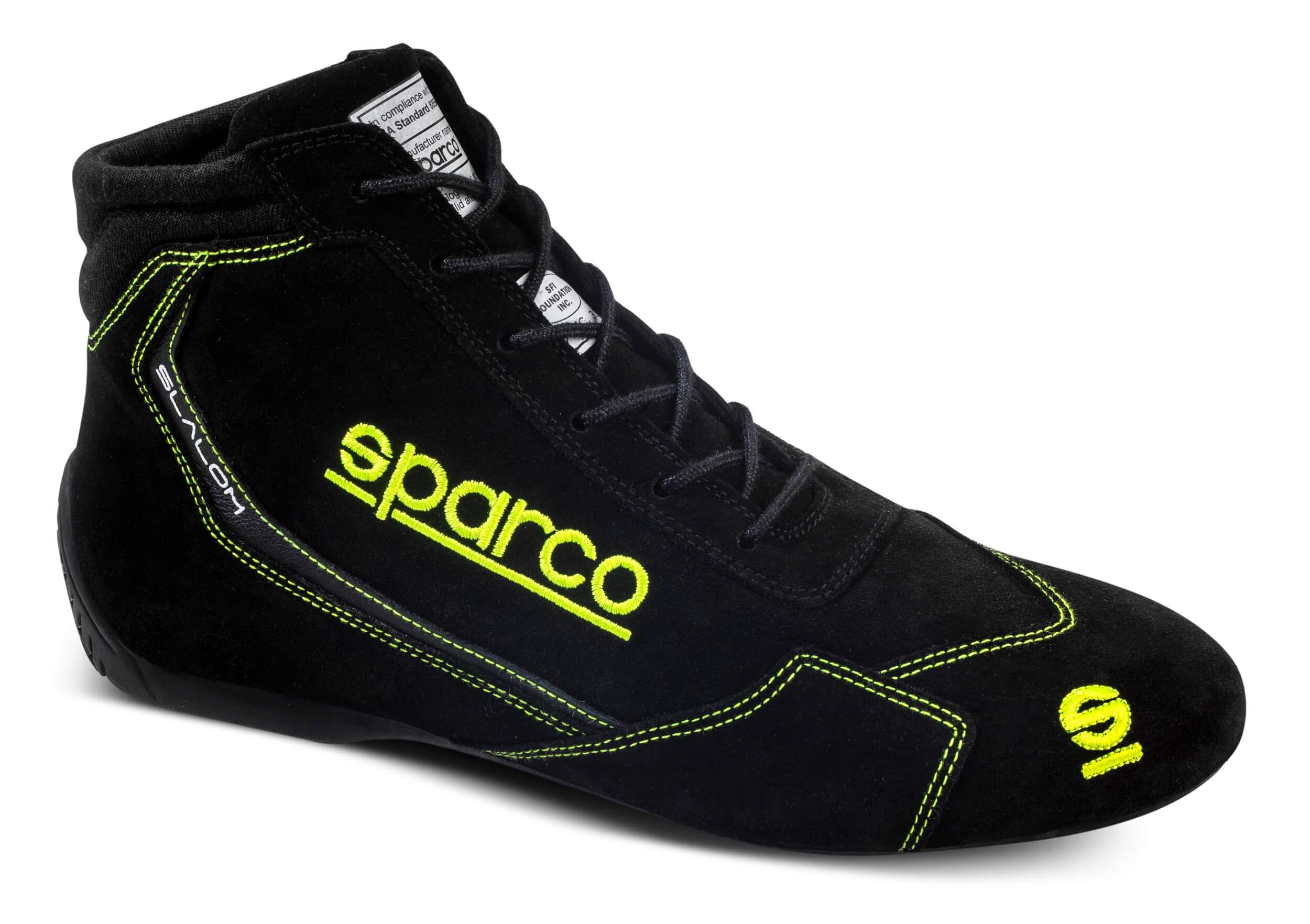 SPARCO 00129546NRGF Racing shoes SLALOM 2022, FIA 8856-2018, black/yellow, size 46 Photo-0