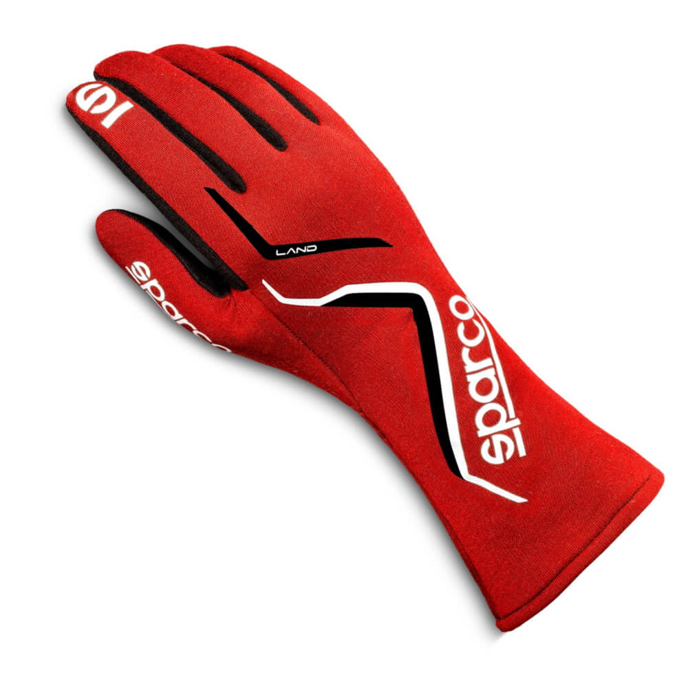 SPARCO 00136304RS LAND 2022 Racing gloves, kids, FIA 8856-2018, red, size 4 Photo-0