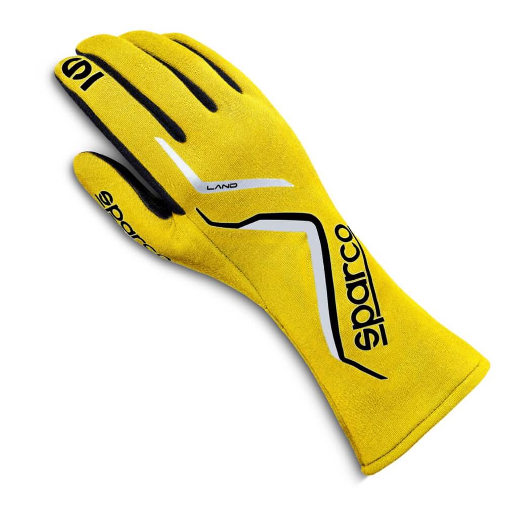 SPARCO 00136306GF LAND 2022 Racing gloves, kids, FIA 8856-2018, yellow, size 6 Photo-0