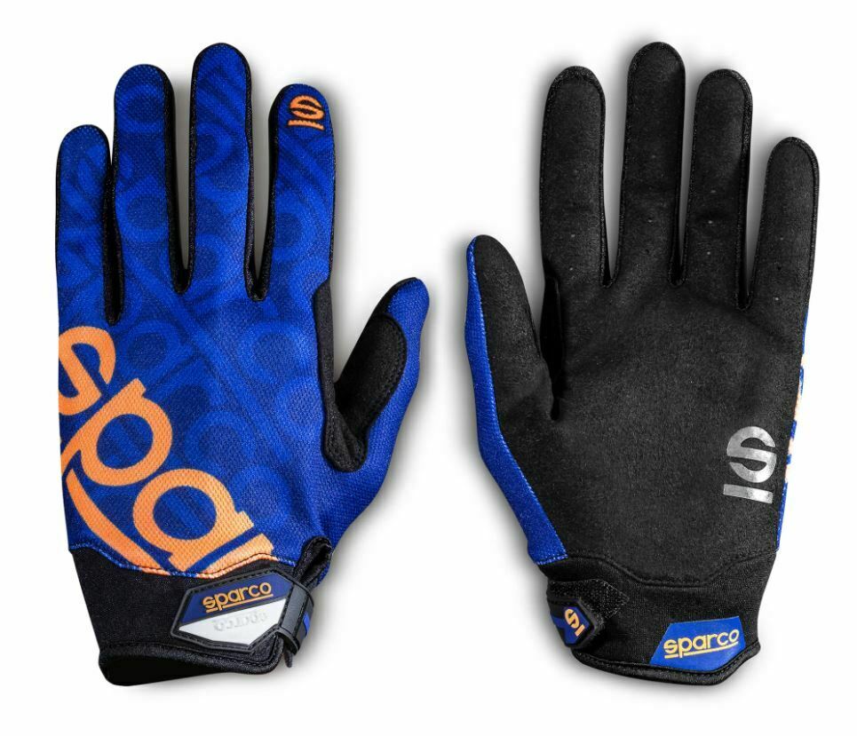 SPARCO 002093BMAF3L Meca-3 Mechanics Gloves, navy blue/orange, size L Photo-0
