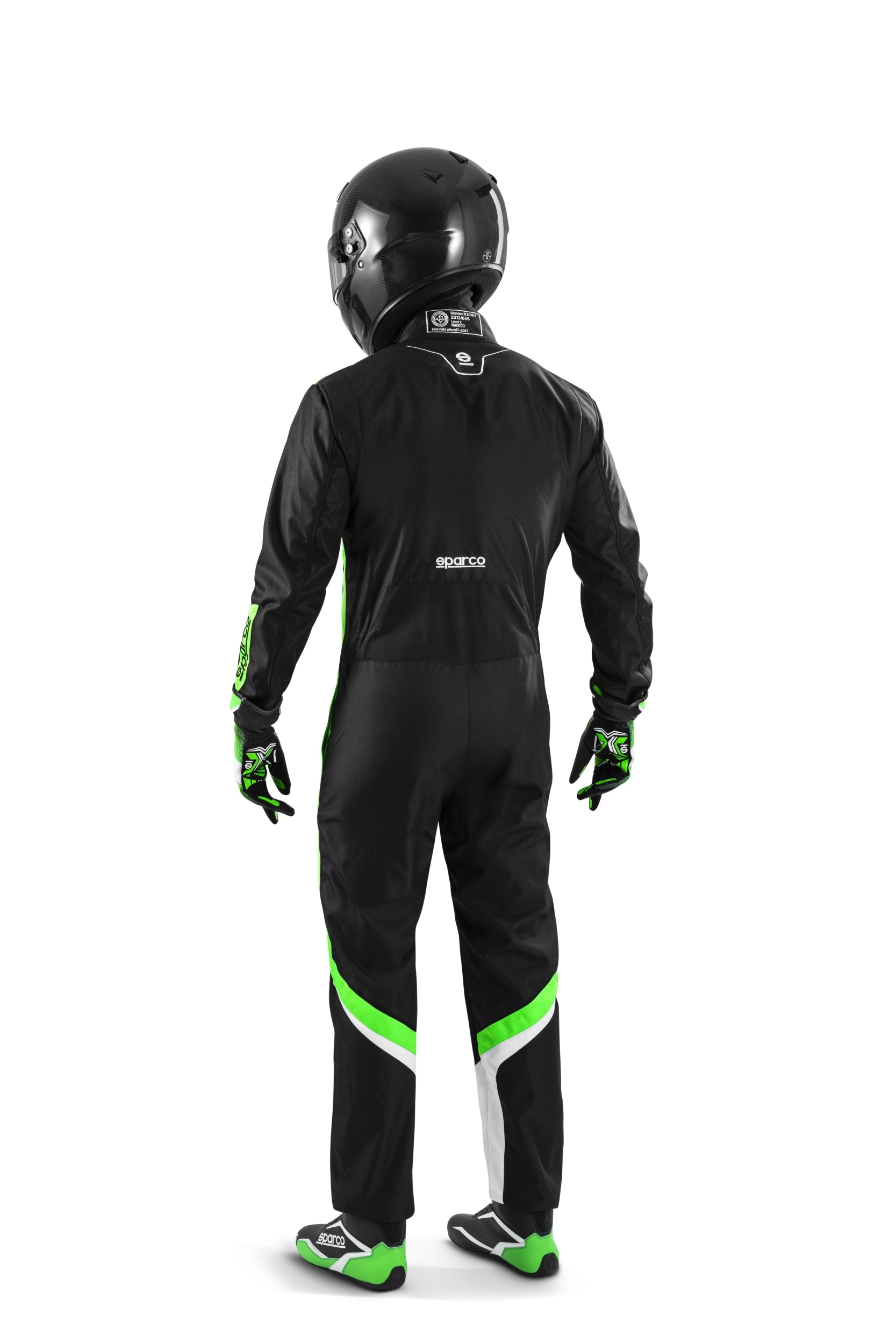SPARCO 002342NRVF120 THUNDER YOUTH Kart suit, CIK, black/green, size 120 Photo-1