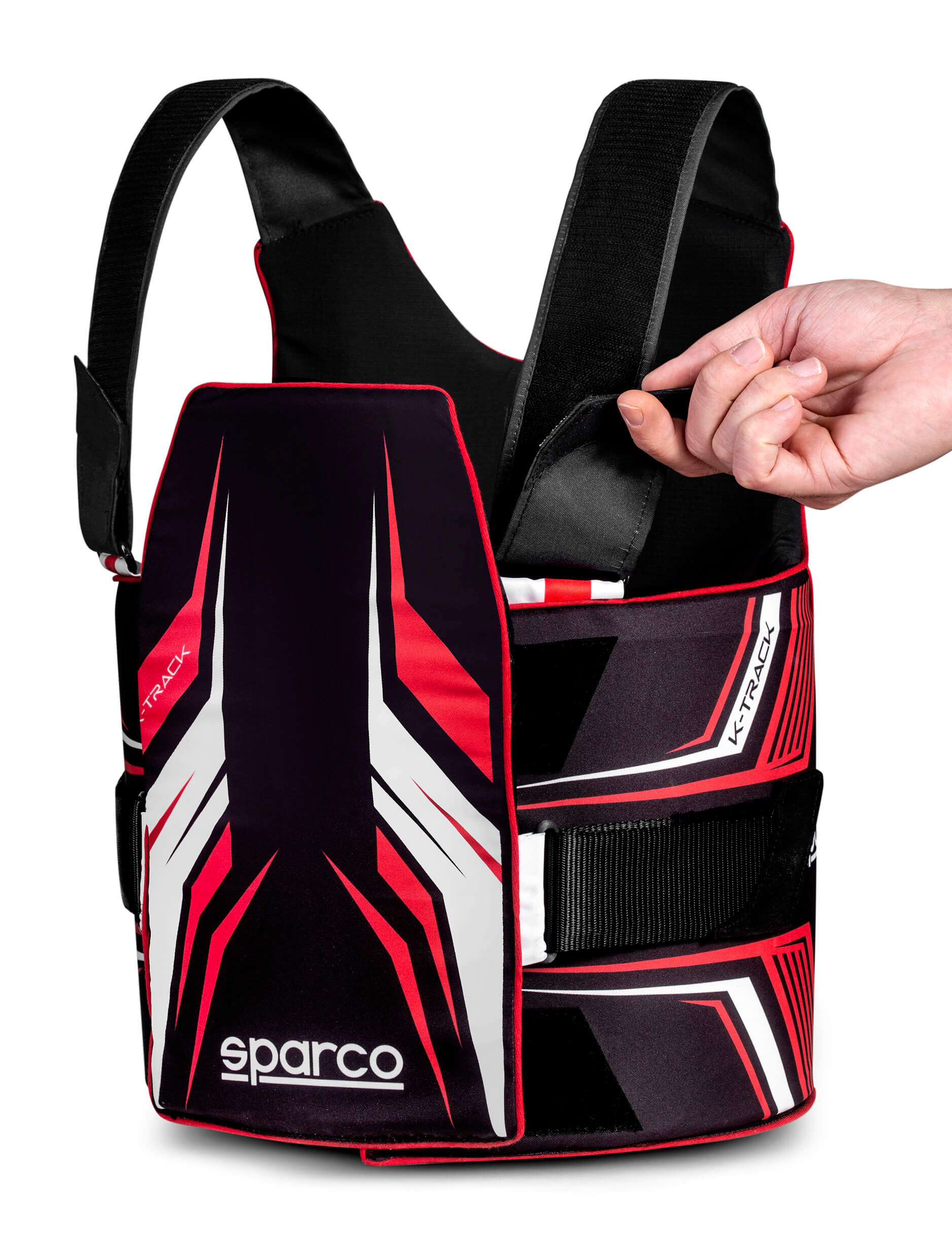 SPARCO 002406KNRRS1213 K-TRACK Karting Rib Protector, FIA 8870-2018, child, black/red, size 120-130 Photo-3
