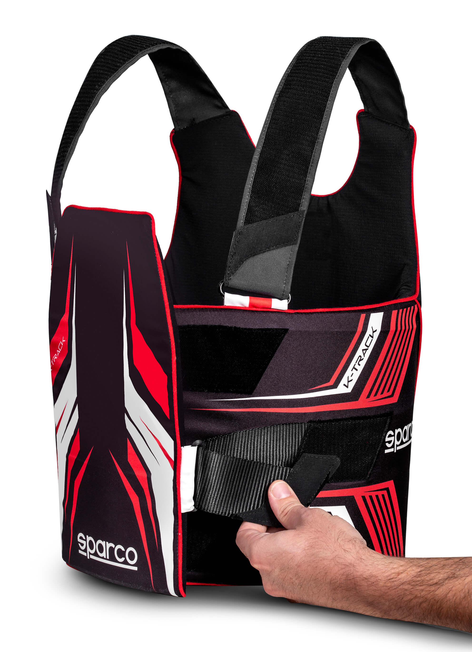 SPARCO 002406KNRRS1213 K-TRACK Karting Rib Protector, FIA 8870-2018, child, black/red, size 120-130 Photo-4