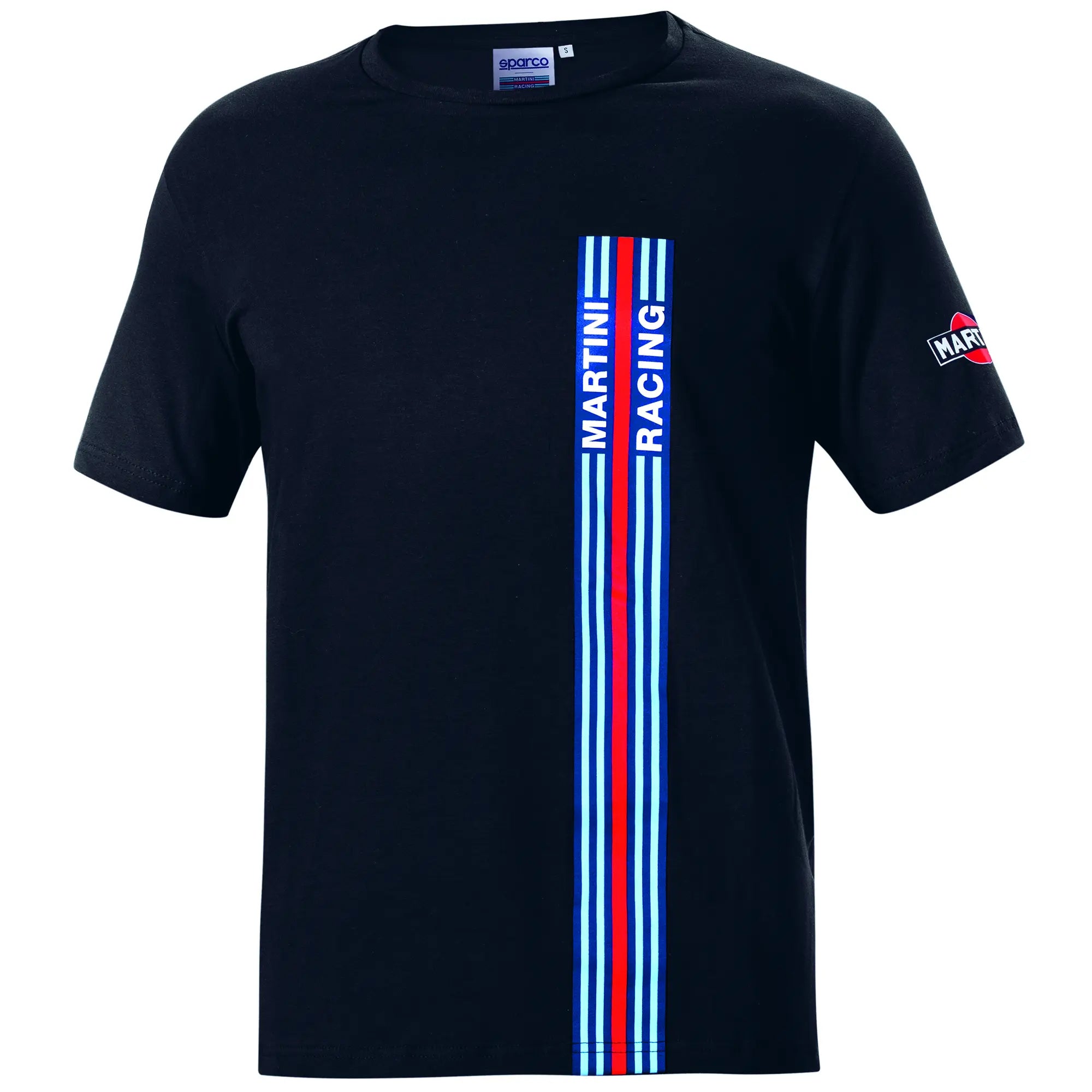 SPARCO 01339MRNR4XL T-shirt BIG STRIPES MARTINI RACING, black, size XL Photo-0