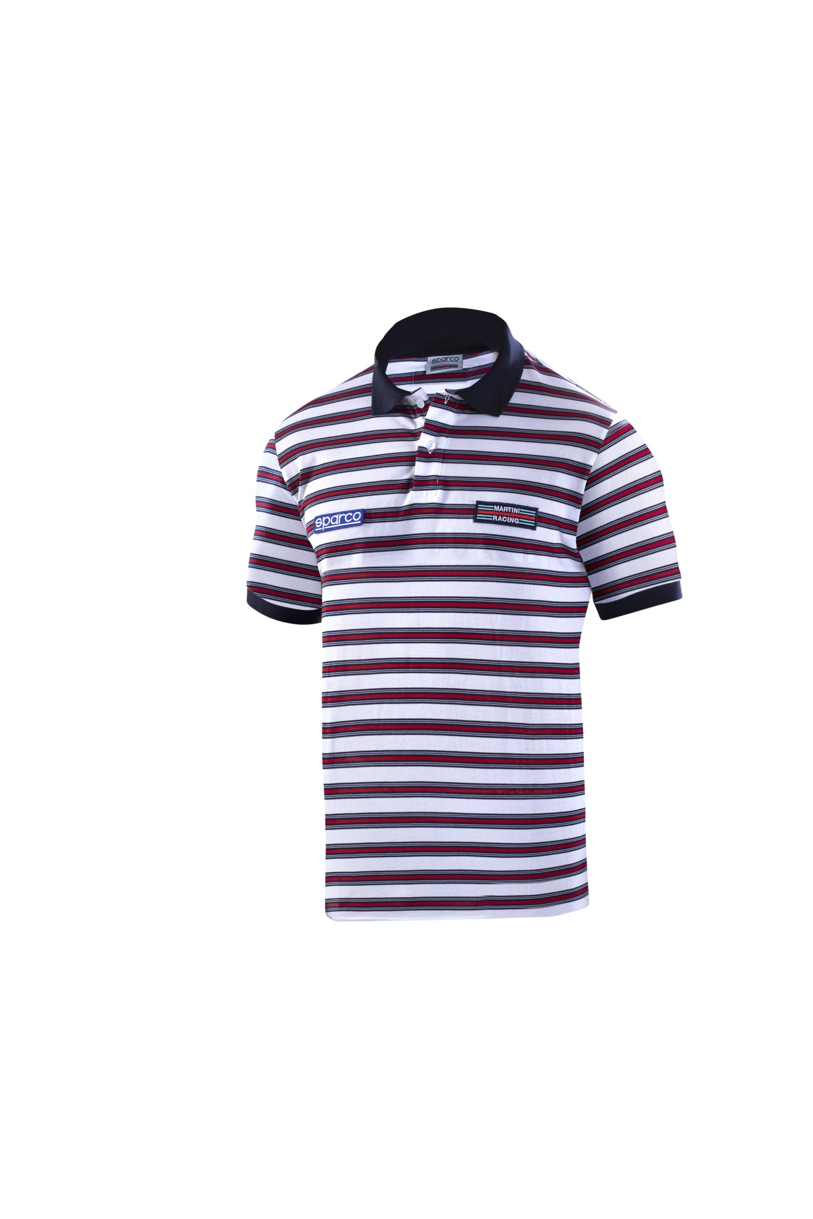 SPARCO 01396MRBI2M Polo MARTINI RACING Sportline Stripes, white, size M Photo-0