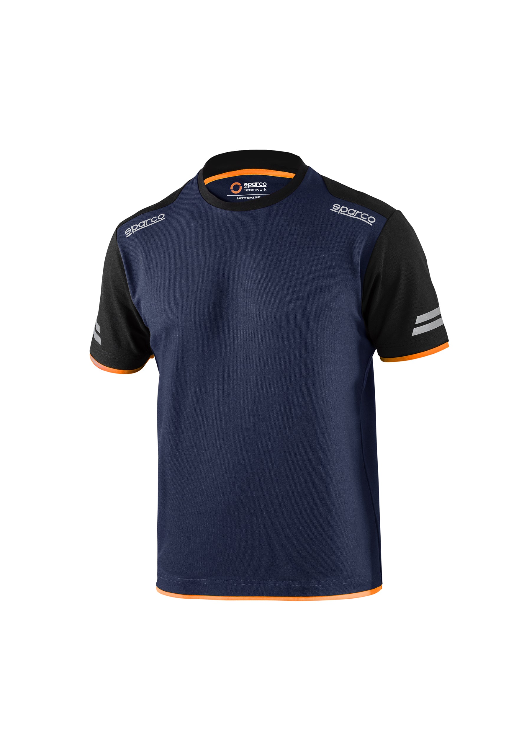 SPARCO 02416BMAF6XXX TECH T-shirt, navy blue/fluo orange, size XXXL Photo-0