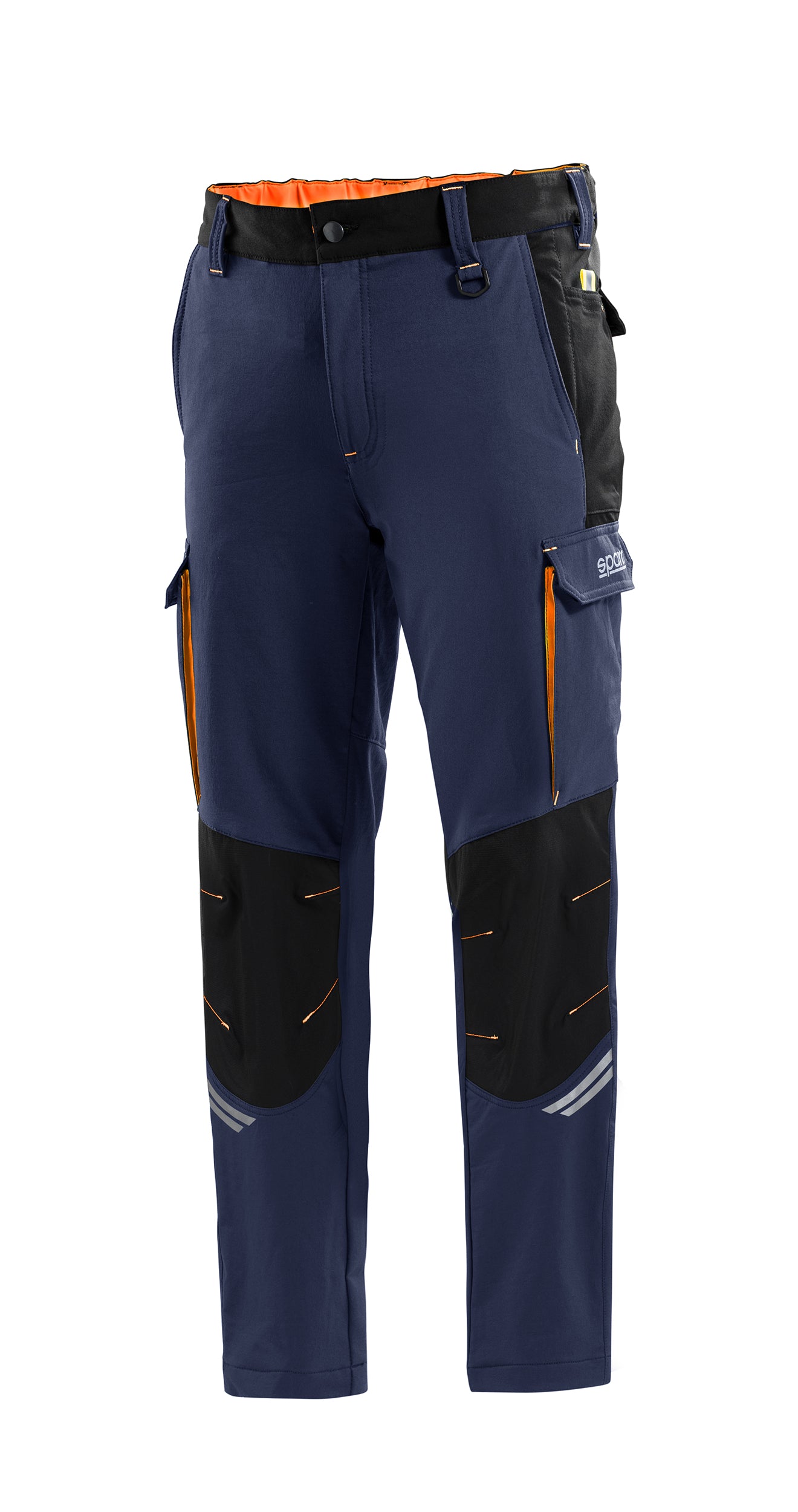 SPARCO 02417BMAF1S TECH Trousers, navy blue/fluo orange, size S Photo-0