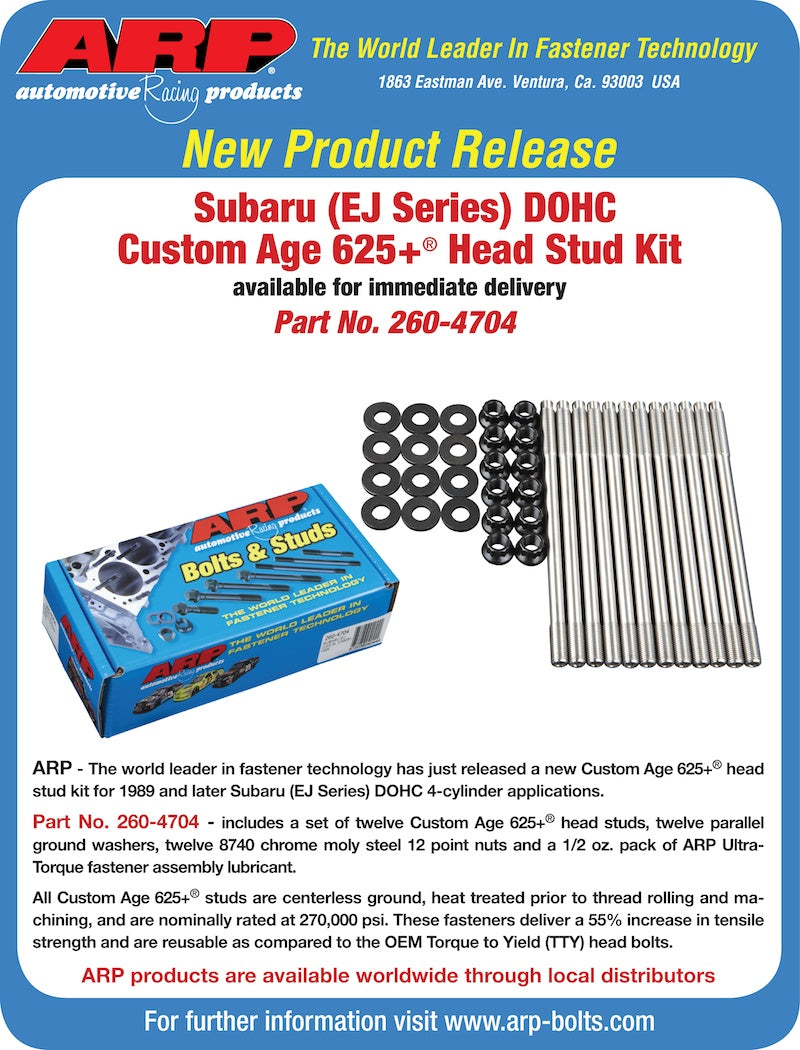 ARP 260-4704 Head Stud Kit for Subaru EJ 2.0/2.5L DOHC CA625+ Photo-2