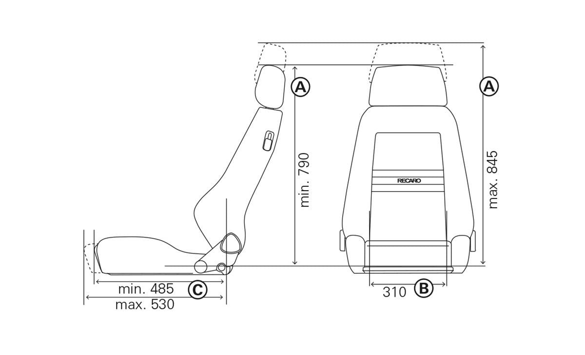 RECARO 088.00.0B28 Seat Classic LX Leather black/Caro Photo-2