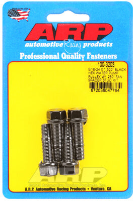 ARP 100-3203 Water Pump Pulley Stud Kit for 5/16-24 X 1.500˝. 8740. black oxide. hex (fits 0.250˝ fan spacer) Photo-0