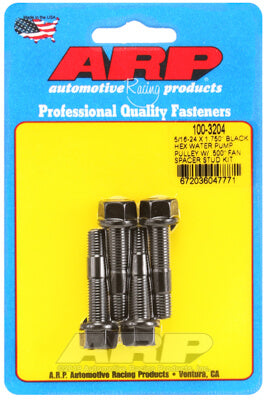 ARP 100-3204 Water Pump Pulley Stud Kit for 5/16-24 X 1.750˝. 8740. black oxide. hex (fits 0.500˝ fan spacer) Photo-0