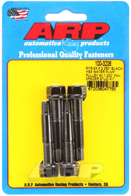ARP 100-3206 Water Pump Pulley Stud Kit for 5/16-24 X 2.250˝. 8740. black oxide. hex (fits 1.000˝ fan spacer) Photo-0