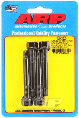ARP 100-3208 Water Pump Pulley Stud Kit for 5/16-24 X 2.750?. 8740. black oxide. hex (fits 1.500? fan spacer) Photo-0
