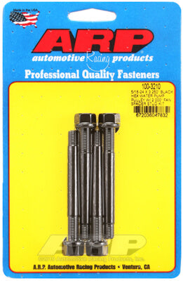 ARP 100-3210 Water Pump Pulley Stud Kit for 5/16-24 X 3.250?. 8740. black oxide. hex (fits 2.000? fan spacer) Photo-0