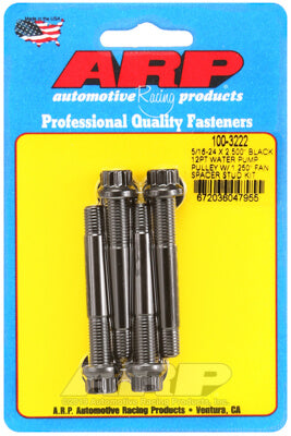 ARP 100-3222 Water Pump Pulley Stud Kit for 5/16-24 X 2.500˝. 8740. black oxide. 12pt (fits 1.250˝ fan spacer) Photo-0