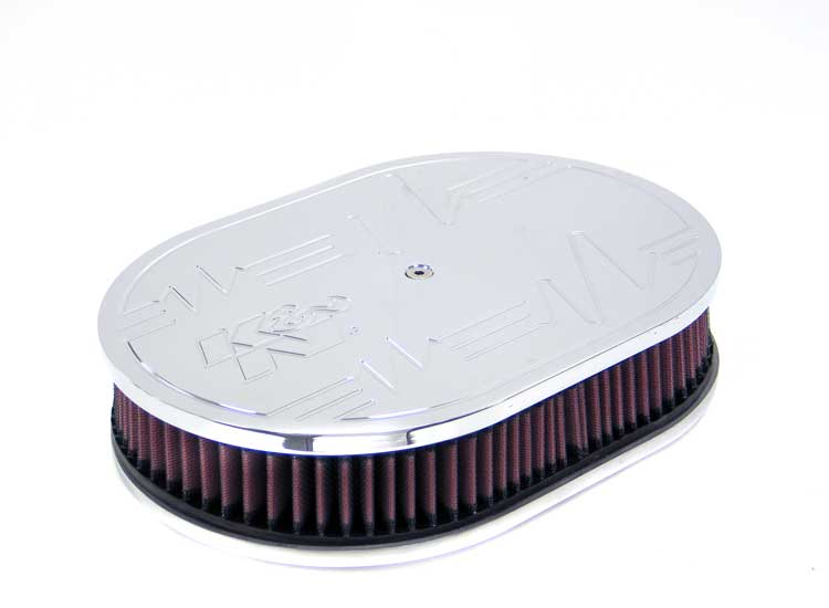 K&N 66-1570 Oval Air Filter Assembly SMALL OVAL ELECTRIC DESIGN 2"H Photo-0