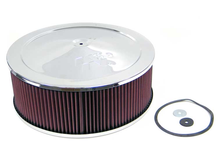 K&N 60-1450 Round Air Filter Assembly 5-1/8",14"X5.12"H, 7/8" DRP B Photo-0