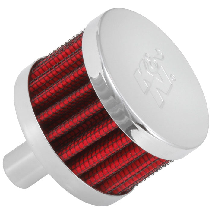 K&N 62-1015 Vent Air Filter/BreatherC/V 1/2" VENT 2"OD,1-1/2"H CHROME Photo-0