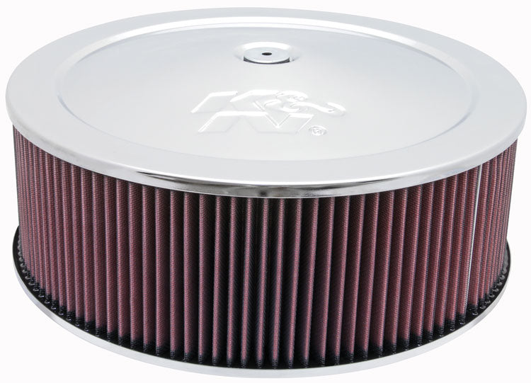 K&N 60-1300 Round Air Filter Assembly 5-1/8",14" X 4-3/4"H,1-1/4 DRP BSE Photo-0