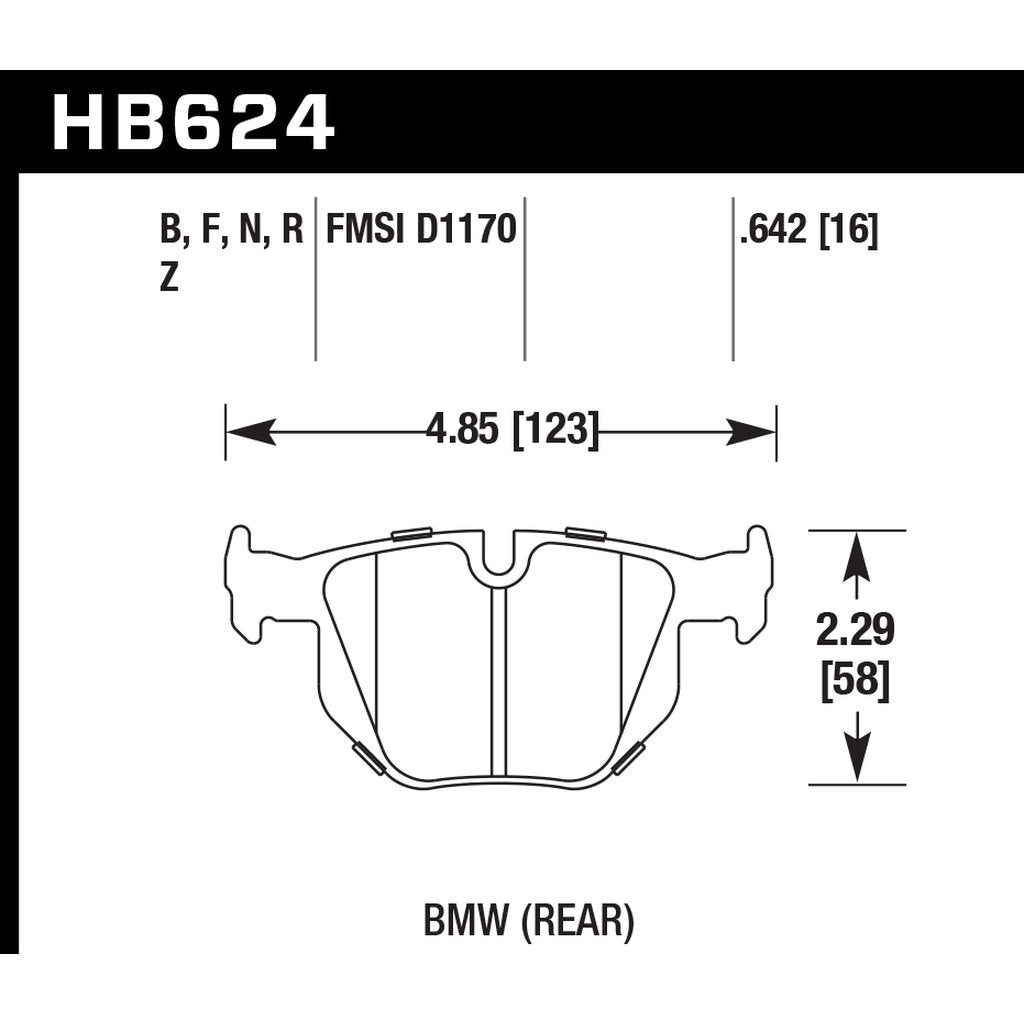 HAWK HB624F.642 Rear brake pads BMW 335i/X1 xDrive35i 2010-2015 Photo-2