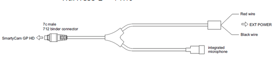 AIM V02566080 2 mt external power cable + Integrated external microphone harness Photo-1