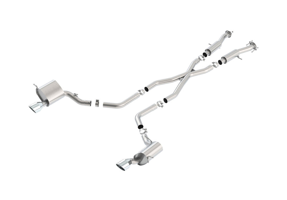 BORLA 140633 Cat Back Exhaust System, Grand Cherokee SRT-8 V8-6.4L, endpipes №03, 2011-16, sound ATAK Photo-0