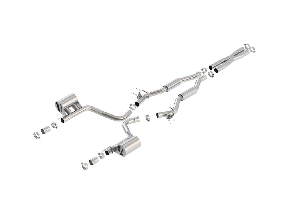 BORLA 140677 Cat Back Exhaust System, Challenger SRT®392/ Scat Pack V8-6.4L RWD With imitation MDS, Tip №44, 2015-16, sound S-Type Photo-0