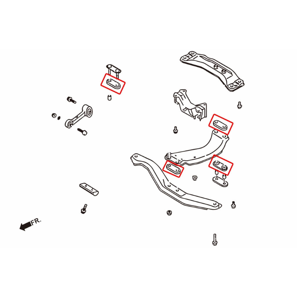HARDRACE 7124 TRANSMISSION CROSSMEMBER BUSHING GEAR BOX SHIFT KIT 4PCS/SET SUBARU IMPREZA GC/GD/LEGACY Photo-4