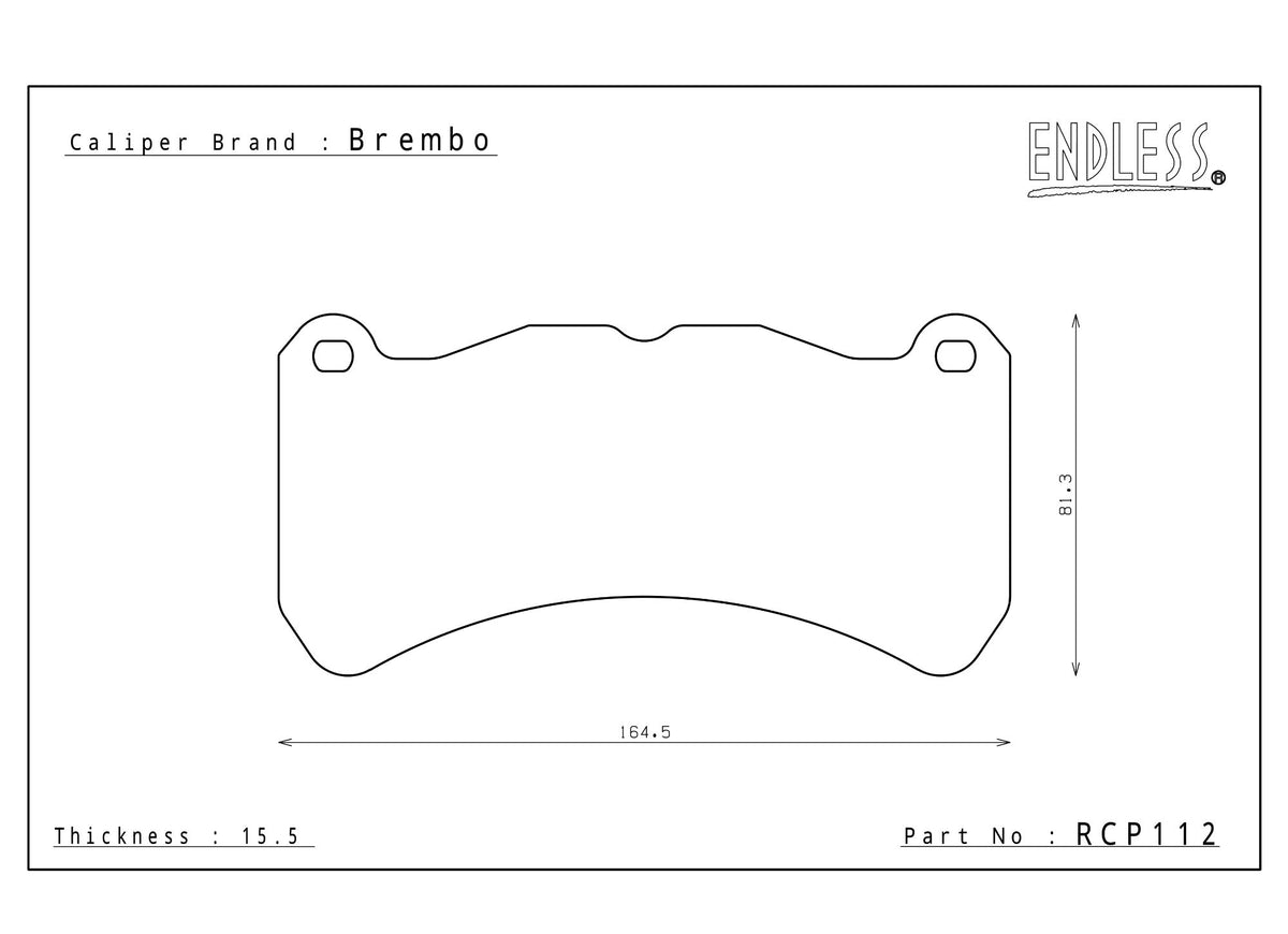 ENDLESS RCP112N35S Brake pads (front) SUBARU WRX STI 2018+/RA-R (Brembo 6-pot) Photo-0