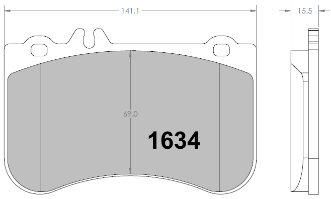 PFC 1634.01.00.44 Front brake pads RACE 01 CMPD MERCEDES-Benz A45S W176 / CLA45 C117 / X117/SLC R172 Photo-0