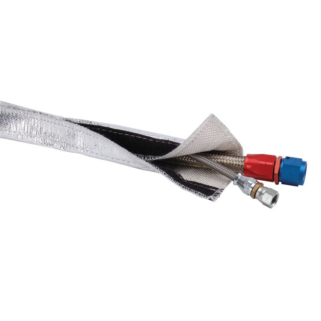 DEI 010457 Heat Shroud™ 3/4" I.D. x 3ft AluMINIzed Sleeving-hook & loop edge Photo-0