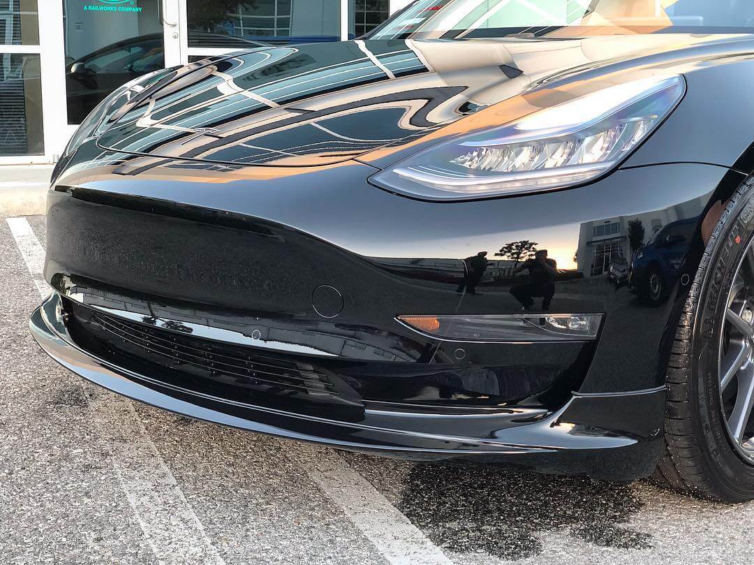 UNPLUGGED PERFORMANCE UP-M3-301-1.1 Front Spoiler Urethane for TESLA Model 3 Photo-1