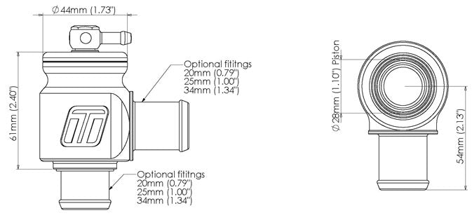 TURBOSMART TS-0203-1222 TURBOSMART BOV Kompact Plumb Back-25mm Photo-1