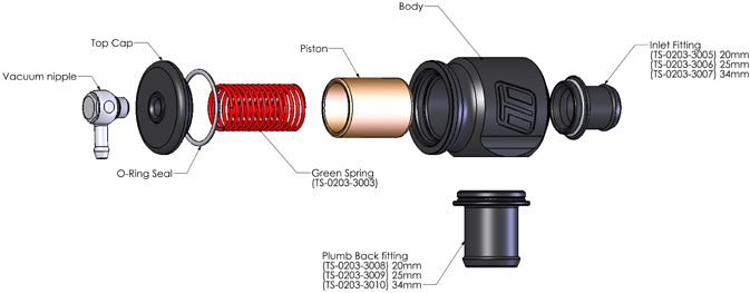 TURBOSMART TS-0203-1222 TURBOSMART BOV Kompact Plumb Back-25mm Photo-2