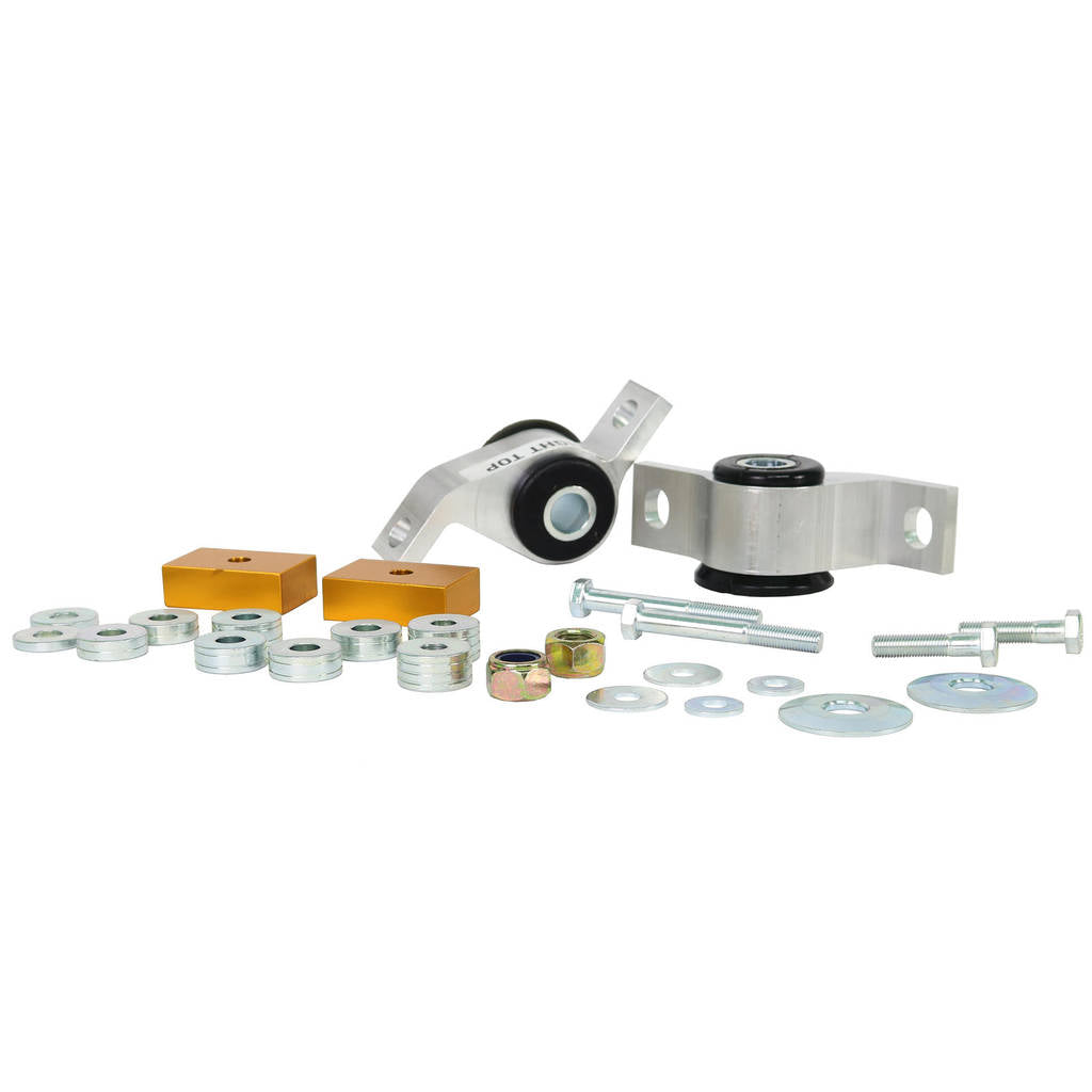 WHITELINE KCA359M Front Lower Inner Rear Bushings Offset Caster/Anti Lift for GD Subaru Impreza incl WRX/STi Photo-0