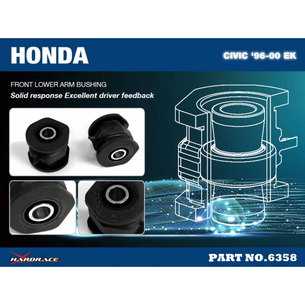 HARDRACE 6358 EK FRONT LOWER ARM COMPLIANCE BUSH (PILLOW BALL) 2PCS/SET Photo-2