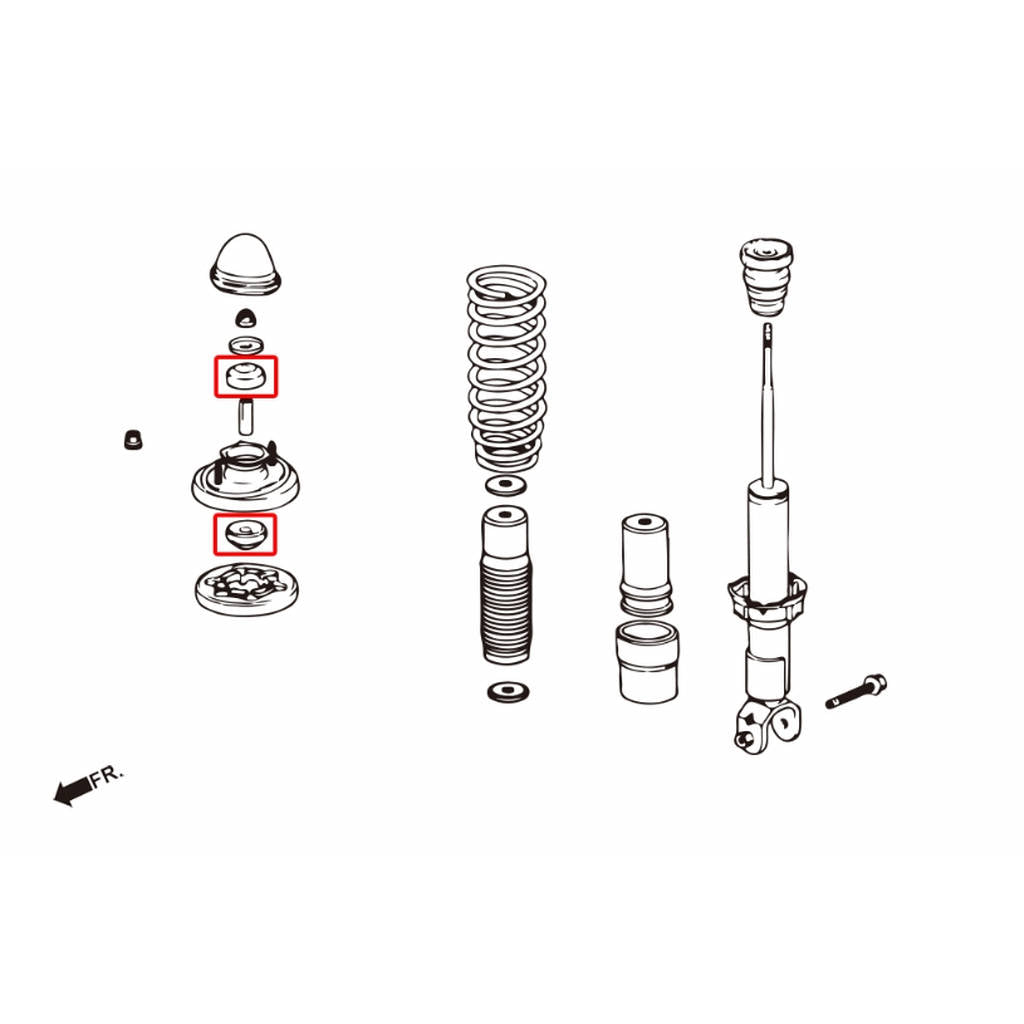 HARDRACE 6359 CIVIC EF/EG/EK/DC2 REINFORCED TPV UPPER & LOWER STRUT MOUNT BUSH/SET 4PCS Photo-1