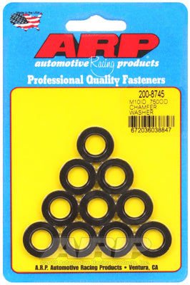ARP 200-8745 Washer Kit M10 ID .750" OD chamfered black oxide washers Photo-0