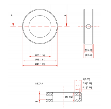 AiM LCL552190 Sensor Rear axle speed collar: 30 mm diameter Photo-0