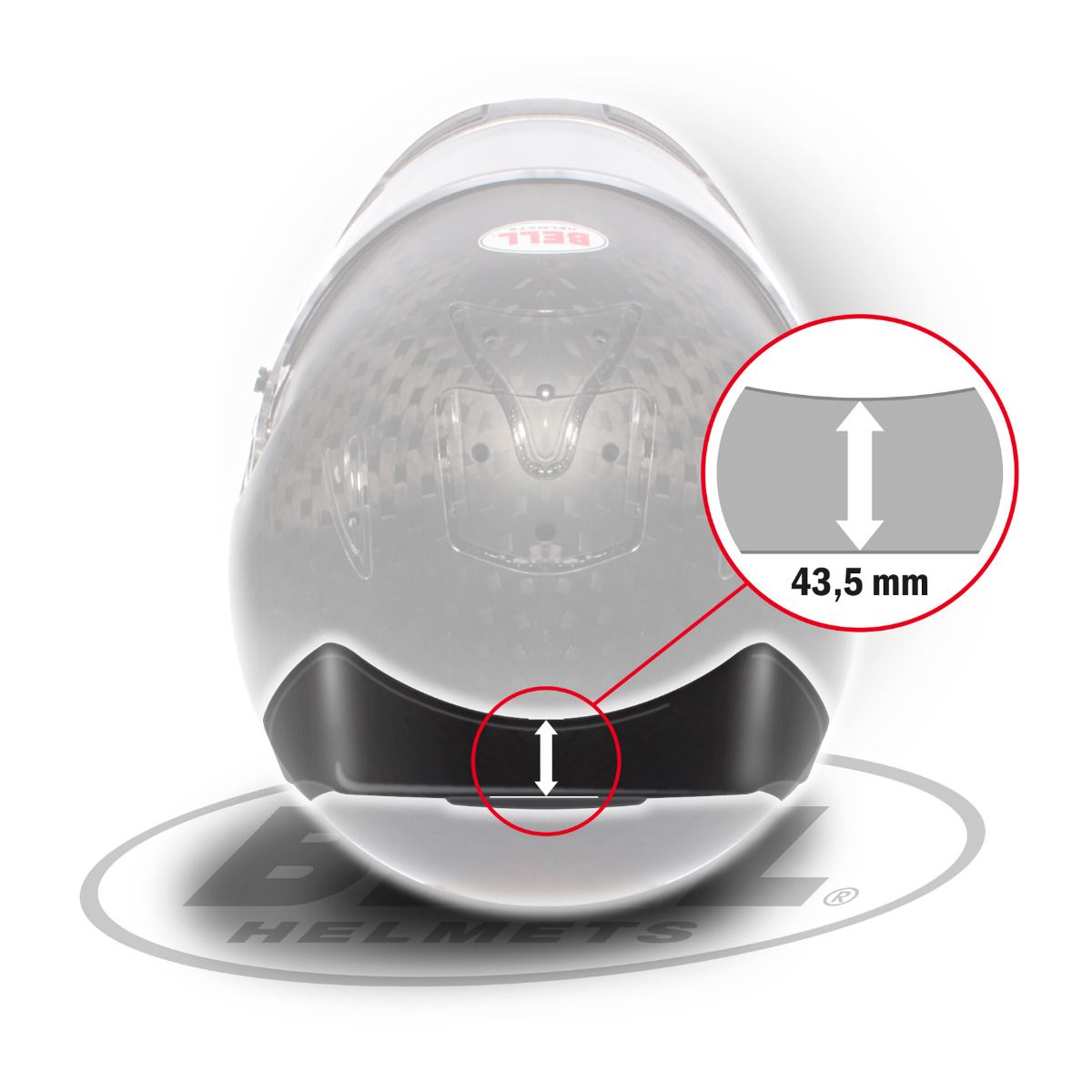 BELL 2050033 Rear spoiler V15 for HP7/RS7/HP5/GT5 helmet, clear, size M (43.5 mm) Photo-0