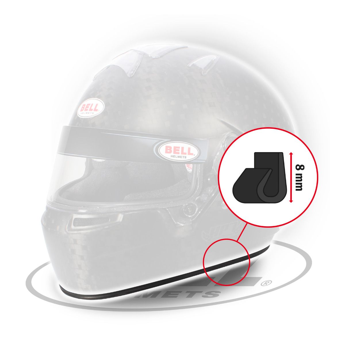 BELL 2090001 Rubber profile kit - trim edge thin (V10), 1.7m length, black Photo-0