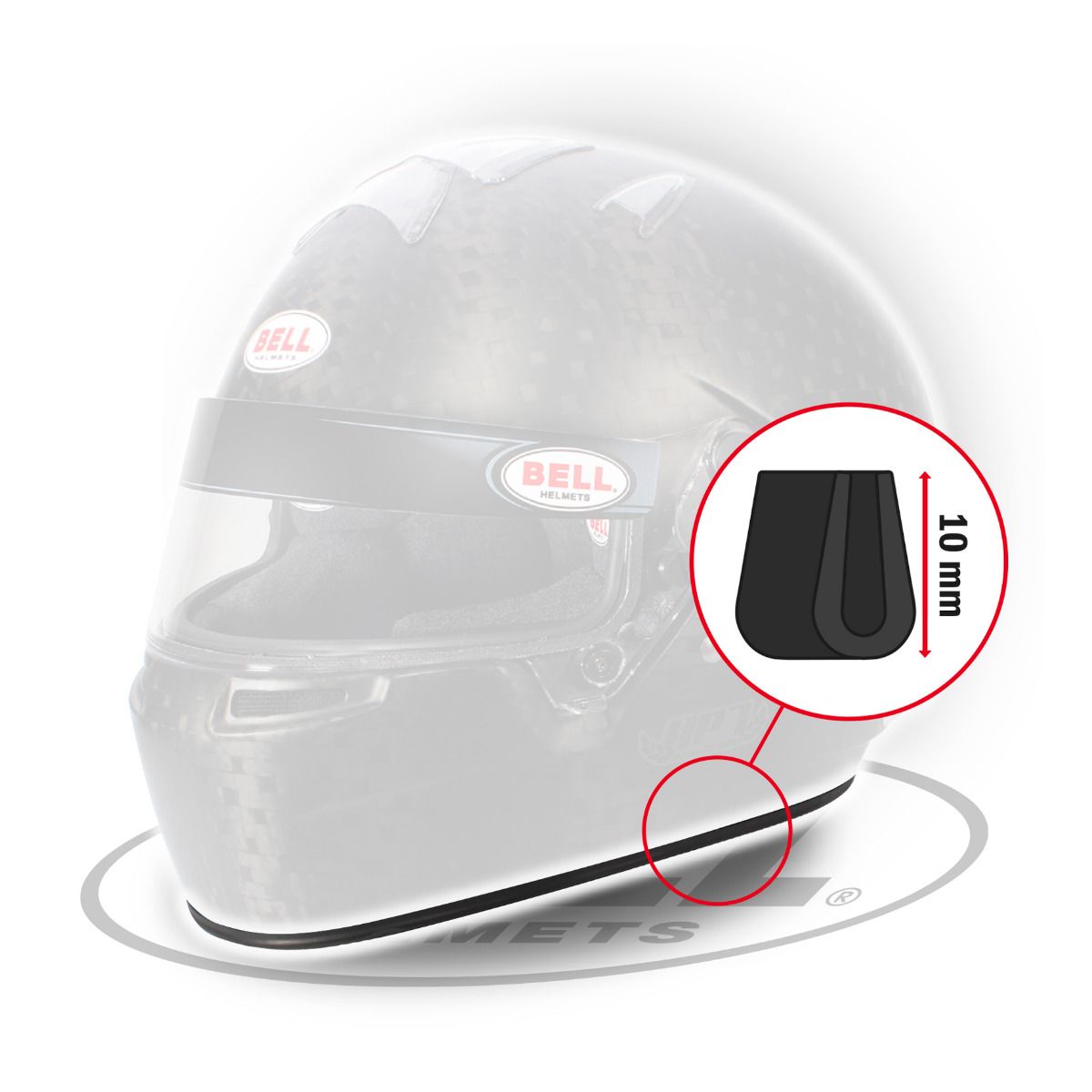 BELL 2090002 Rubber profile kit - trim edge medium (V10), 1.7m length, black Photo-0