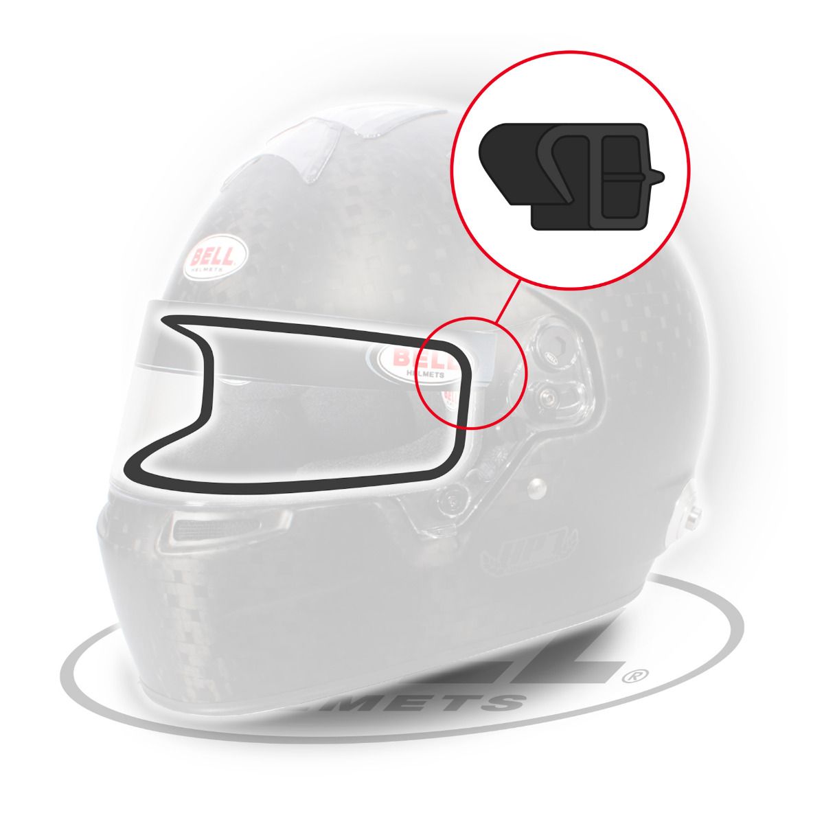 BELL 2090050 Rubber profile kit - visor eyeport edge, 77 cm lenth, white Photo-0