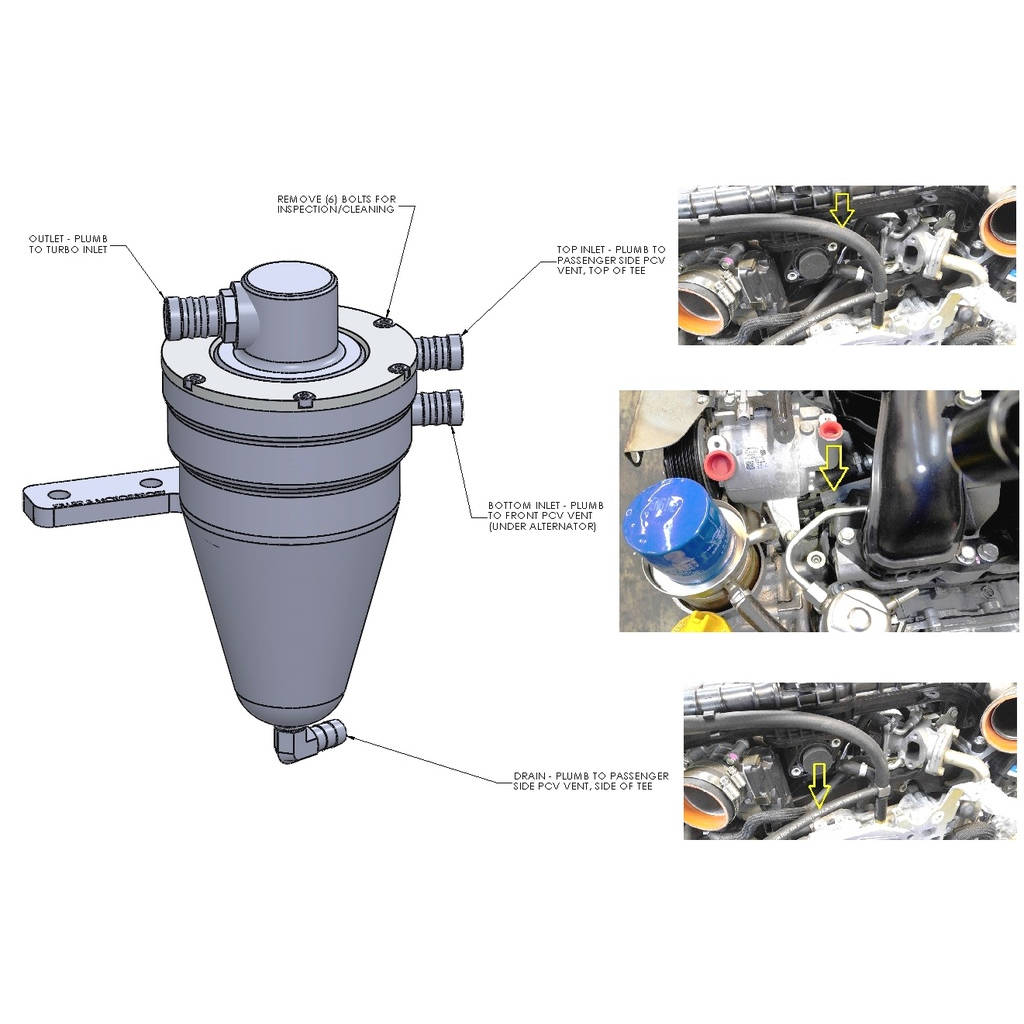 KILLER B Motorsport FA-MV3S-C Air Oil Separator SUBARU WRX/Forester XT FA20 - Complete Photo-1