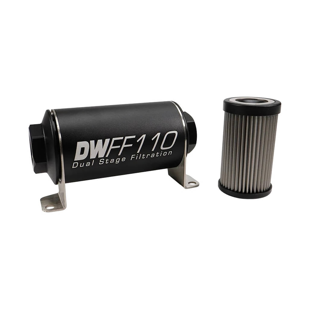 DEATSCHWERKS 8-03-110-100K In-line fuel filter element and housing kit, stainless steel 100 micron,- Photo-0