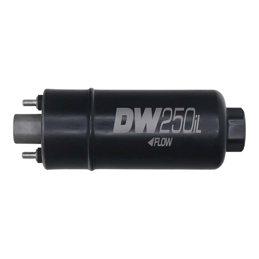 DEATSCHWERKS 9-250 DW250iL, 250lph in-line external fuel pump with mounting brackets Photo-0
