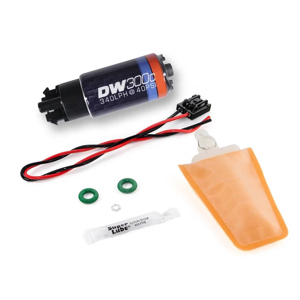 DEATSCHWERKS 9-309-1006 DW300C series, 340lph compact fuel pump w/mounting clips w/Install kit for Photo-0