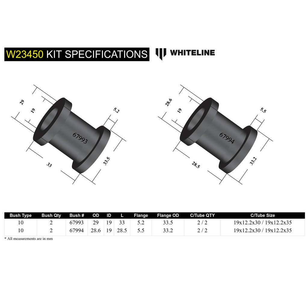 WHITELINE W23450 Front Anti Roll Bar Link - Bushing Kit for Jeep Grand Cherokee WJ, WG Photo-4