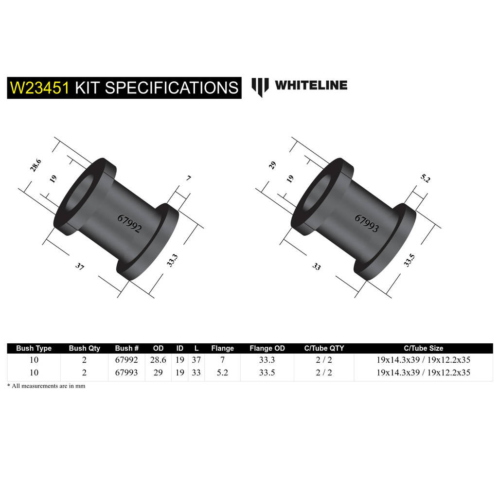 WHITELINE W23451 Rear Anti Roll Bar Link - Bushing Kit for Jeep Grand Cherokee WJ, WG Photo-4