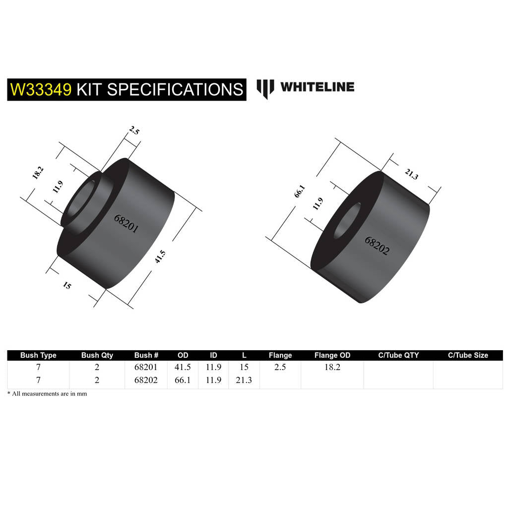 WHITELINE W33349 Front Shock Absorber - Upper Bushing Kit for Holden Colorado, Trailblazer, Isuzu D-Max, MU-X, LDV T60/Mazda BT-50 Photo-4